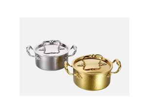 Casseroles rondes faites à la main pour servir un réchauffeur de nourriture en métal élégant pour le stockage des aliments dans le prix de gros - Product Image 1