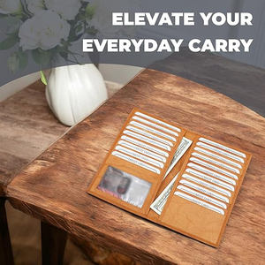 Cartera de piel auténtica ligera de alta calidad para hombre, diseño de logotipo personalizado, longitud larga, precio al por mayor directo de fábrica - Product Image 2