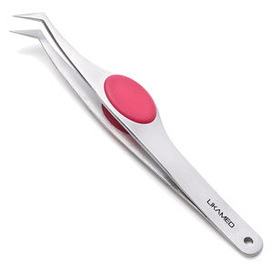 Pinzas de punta en ángulo de alta precisión LIKAMED con empuñadura de cojín, pinzas de joyería de 12cm con puntas en ángulo fino - Product Image 1