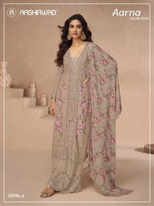 Chinon élégant de la meilleure qualité et costume de créateur en soie crêpe de qualité supérieure pour les occasions formelles et les fêtes disponibles au meilleur prix - Product Image 6