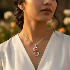 Collar con Colgante de Circonita Chapado en Rodio para Mujer, Joyería de Regalo Moderna - Product Image 3