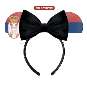 Diadema Personalizada Hecha a Medida con Orejas de Ratón y Bandera de Serbia H.E.R. Accesorios - Product Image 1