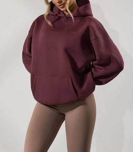 Sudadera con capucha OEM personalizada con bolsillo canguro para mujer Sudadera con capucha estética elegante de gran tamaño de moda para gimnasio y ropa deportiva - Product Image 4