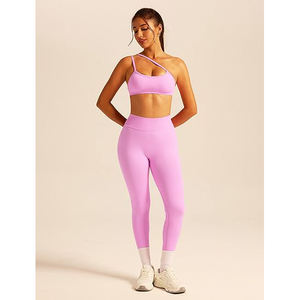 Ensemble de fitness pour femmes, soutien-gorge sans couture et leggings taille haute, extensible, respirant, tenue de yoga et de sport - Product Image 6