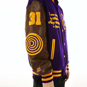 Nouvelle tendance élégante Logo personnalisé grande taille hommes veste unisexe Baseball Varsity Letterman vente en gros - Product Image 4