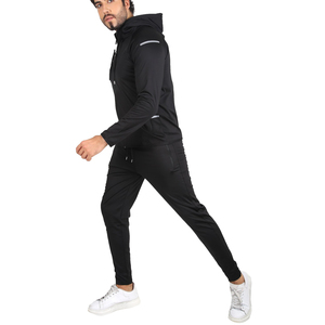 Ensemble de survêtement 2 pièces pour homme avec logo personnalisé, coupe ajustée, respirant, séchage rapide, streetwear d'automne, en coton - Product Image 5
