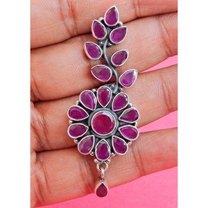 925 Sterling Silver Ruby <b>Stud</b> <b>Earrings</b> Handmade Rose Gold Faceted Gemstone Fine Jewelry Gift for <b>Girls</b> and Women - Product Image 5