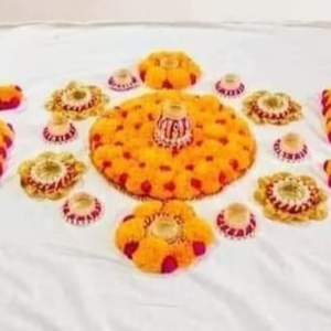 Bandarwar de fleurs indien fait à la main avec tapis Rangoli Swastik Rangoli pour décorations pour la maison décorations de mariage décoration Diwali - Product Image 1