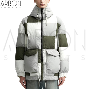 Patchwork buena venta diseño único adulto ropa exterior cómoda mejor calidad para los hombres proveedor al por mayor chaqueta con capucha acolchada - Product Image 1