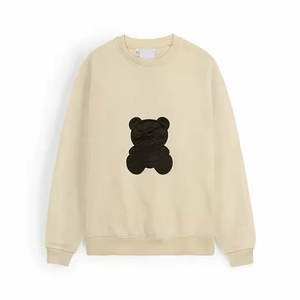 Sudadera de cuello redondo de algodón 100% de primera calidad Unisex, tela de lana de estilo callejero Vintage, logotipo de serigrafía, bordado sólido - Product Image 1