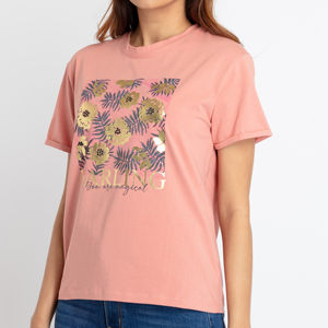 Camiseta transpirable del fabricante para mujer, camiseta estampada personalizada, Camiseta estampada de tela de punto de algodón de alta calidad - Product Image 4