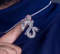 Chinesischer Adler-Anhänger für Herren, vollständig mit Diamanten besetzt, Hip-Hop-Biker-Rapper-Geschenk, klassische Legierungs-Ice-Box-Schmuckstücke
