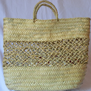 Sac en paille fait main du marché marocain, essentiels faits à la main - Product Image 1