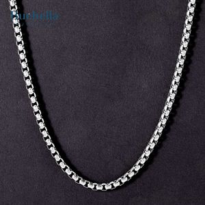 Venta caliente 925 Plata 14K Chapado en oro 5mm Caja redonda ChainNecklace para hombres Estilo de moda - Product Image 2