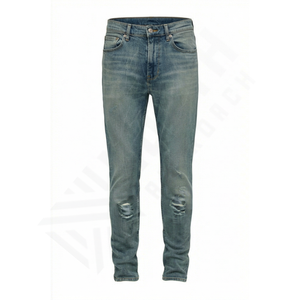 Pantalons en jean décontractés fins pour hommes, printemps et automne, coupe droite, pantalons de mode, longs, fournisseur en gros, personnalisable - Product Image 1