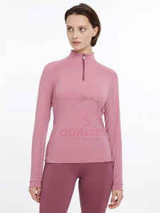 Couche de base d'équitation pour femmes élégantes en gros tissu ultra léger contrôle de l'humidité coupe ergonomique couche de base confortable - Product Image 4