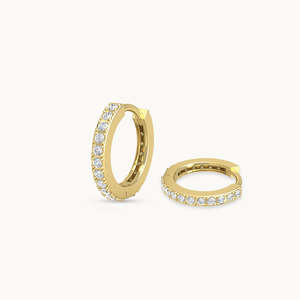 Pendientes de Aro Huggies Platinum con Ópalo y Perla, Chapados en Oro de 14k, Oro Rosa, Estilo Religioso Moderno, Regalo de Compromiso - Product Image 2