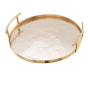 Bandeja de Metal plateado para servir comida y desierto, accesorio con forma redondeada, de último diseño, para cocina y Mesa - Product Image 5