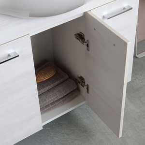 Meuble de salle de bain sur pied Ravenna 85 cm avec effet bois chêne blanc, ensembles de salle de bain - Product Image 4