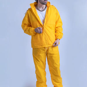 ชุดวอร์มสองชิ้นระบายอากาศได้ดีผ้าไนลอนสีพื้นลำลองสำหรับฤดูหนาวของผู้ชายชุดออกกำลังกายสำหรับยิมและวิ่ง - Product Image 1