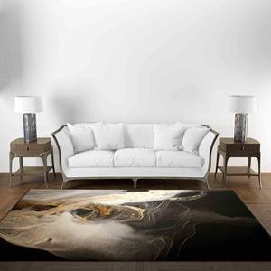 Black and <b>Gold</b> Marble Rug: Modern Art Accent Rug, Printed Rug,Nonwoven Soft Rug - Product Image 3