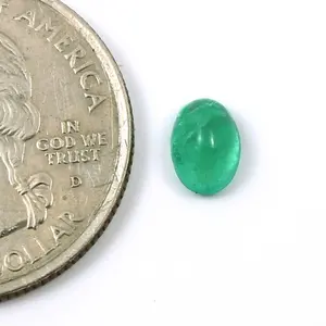 พลอย0.45Cts ทรงไข่มรกตธรรมชาติคุณภาพสูงแซมเบียมรกตสีเขียวมรกตสวยงามขนาด4.2x5.8มม. สำหรับใส่แหวน - Product Image 2