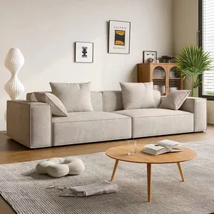 斯堪的纳维亚简约现代客厅4座方形组合织物技术直排沙发