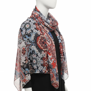 Bufandas con estampado Digital de poliéster transpirable para Primavera, tela suave, diseño Floral elegante, accesorio de moda para mujeres y niñas - Product Image 5