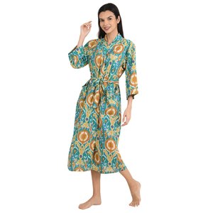 Kimono Ligero de Algodón para Verano, Estilo Boho Indio con Estampado Ikat, Bata de Playa de Lujo, Cubre Traje de Baño - Product Image 6