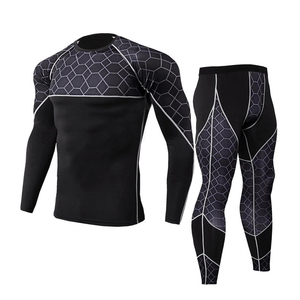 Ensemble de vêtements de sport unisexe, t-shirt de compression, short de sport, collants, jogging, fitness, vêtements de sport actifs, ensemble 2 pièces, respirant, séchage rapide, 100% - Product Image 4