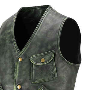 Handmade Genuine Cowhide <b>Leather</b> Motorbike Vest Best Quality Custom Design Breathable Stylish High Street Style Eco-Friendly - Product Image 4