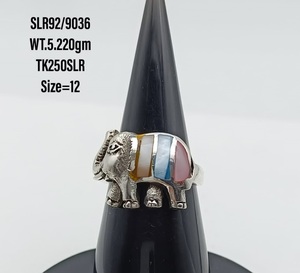 Vente Iroc bijoux serpillière en argent sterling 925, bagues en pierre précieuse, incrustation de perles, bagues en forme d'éléphant - Product Image 1