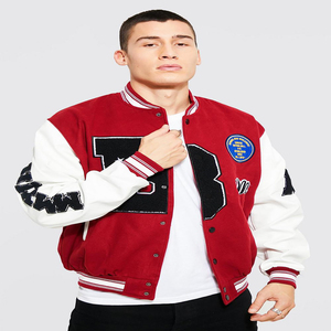 Venta al por mayor por encargo de los hombres Varsity chaqueta de secado rápido Patchwork ropa de invierno con cuello alto precio barato - Product Image 1
