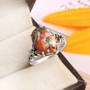 Bague en turquoise huître, argent sterling 925, bijoux fantaisie, bague en pierre précieuse faite à la main, bague élégante pour femme, cadeau - Product Image 4