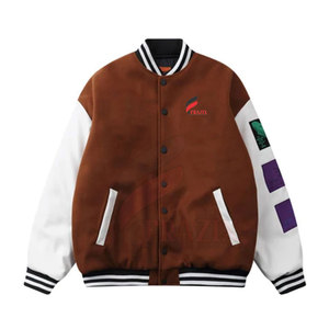 High Quality Winter Men's Stand Collar 100% Cotton Breathable Oversized Letterman <b>Jacket</b> - Product Image 1