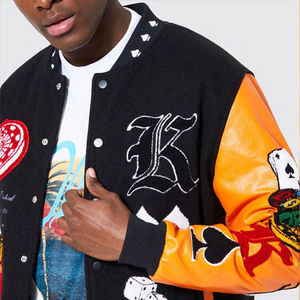 Chaqueta de Béisbol Estilo Casual de Alta Calidad de Fabricante Pakistaní para Hombre, Chaqueta de Invierno con Mangas de Cuero Hechas a Medida - Product Image 2