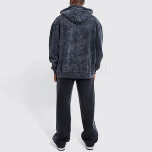Ensemble de survêtement à capuche respirant en molleton technique 100 % coton, délavé à l'acide, grande taille, couleur unie, marque privée, collection hiver - Product Image 3