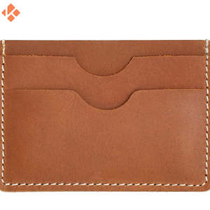 Portefeuille Slim Smart en cuir véritable avec logo personnalisé pour cartes de crédit, petit sac à main avec fermeture à bouton et clip, pochette pour cartes de quantité minimale de commande - Product Image 2