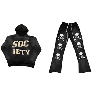 Chándal bordado de algodón desgastado para adultos Ropa de invierno transpirable de talla grande - Product Image 1