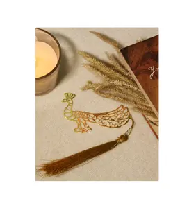 ที่คั่นหนังสือทองเหลืองคุณภาพดีดีไซน์นกยูงพร้อมเทมเพลตแบบของบริษัท - Product Image 1