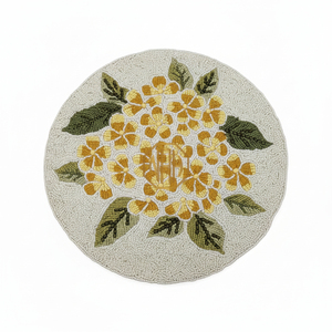 Beaded Placemats Custom <b>Round</b> Cotton <b>Table</b> <b>Mat</b> Handmade Decor for Restaurants Events Export Factory Wholesale Bulk Supplier - Product Image 6