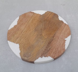 Posavasos de resina epoxi y madera de acacia personalizado de gran venta para beber té café posavasos de resina epoxi - Product Image 1