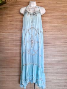 Holiday Beach Boho Style Modern Hand Embroidered Maxi <b>Dress</b> Fashionable Rayon <b>Viscose</b> Floral Loose Fit Sexy Women's - Product Image 5
