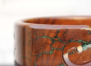 Yarn Bowl Wooden Lichtenberg Figure Resin Wooden Large Bowl for knitting Best <b>Gift</b> for <b>Mother</b> <b>Birthday</b> Christmas - Product Image 4