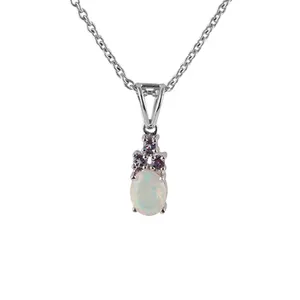 Charms pendant 925 sterling silver tanzanite opal multi gemstone pendant men gift trendy stone unisex jewelry