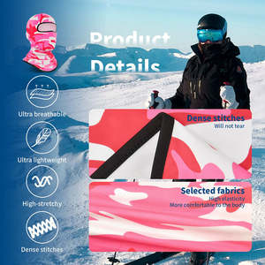 Cagoule Skimask noire en tricot à un trou personnalisée Masque de ski Cagoule de course à sublimation - Product Image 4