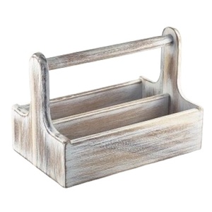 Caddie de rangement rectangulaire en bois rustique de qualité supérieure, fait main, à un seul niveau, sur pied, pour articles divers de salon, peinture et pâtisserie - Product Image 1