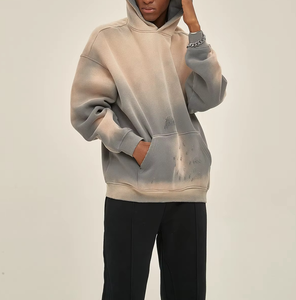 Heavyweight 500 Gsm French Custom Blank Terry Vintage Distressed Oversized Acid Washed Sun Faded 100% Sudadera con capucha de algodón - Product Image 5