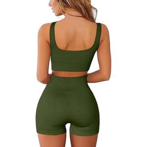 Conjunto de Ropa Deportiva sin Costuras para Gimnasio, Conjunto de Yoga Personalizado, Shorts de Cintura Alta, Conjunto de Brasier Deportivo y Short para Mujer - Product Image 5