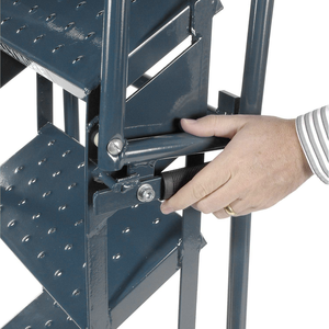 4 <b>Step</b> Lock Folding Rolling Ladder High Safety Guardrails Industrial Mobile <b>Step</b> <b>Stool</b> Warehouse Steel Vietnam Manufacturer ISO - Product Image 4